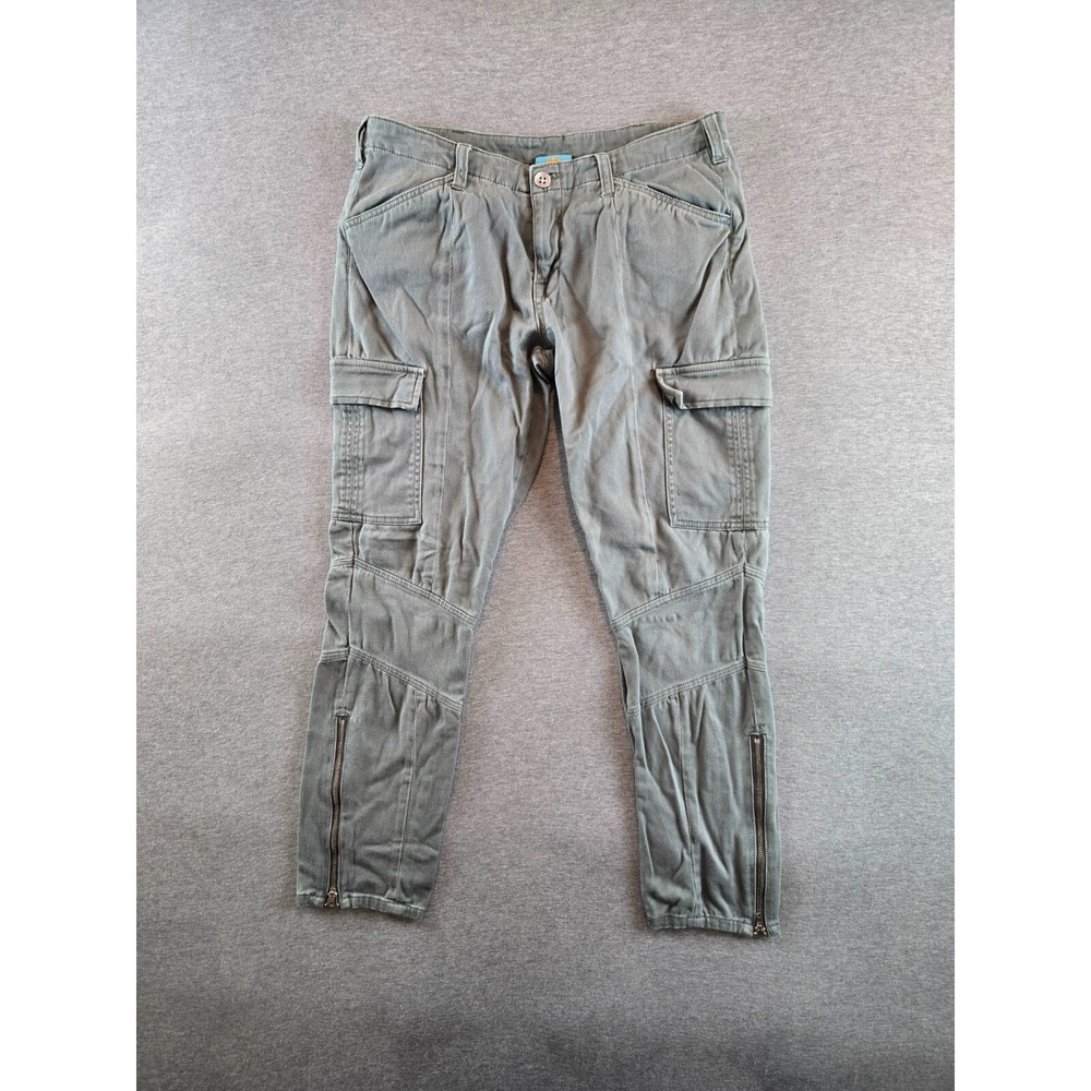C&C California Cargo Pants‎ Women's 28 Gray Classic Fit Straight Cut Ankle Zip